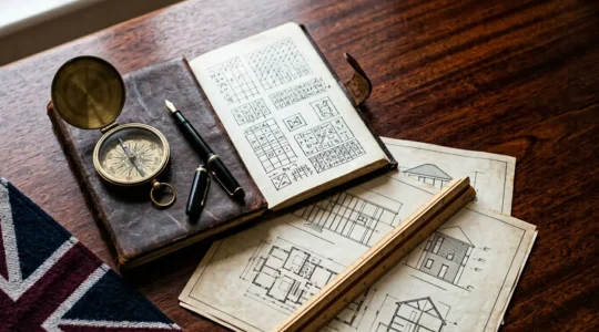 Professional investor analyzing commercial property performance metrics in modern UK office setting