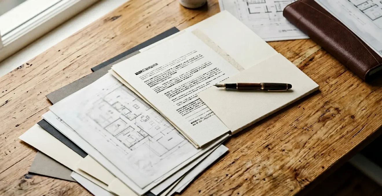 Professional property management scene showing HMO lease documentation and tenant coordination