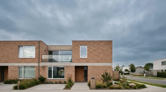 Clean architectural composition showing property financial stability and predictable income streams