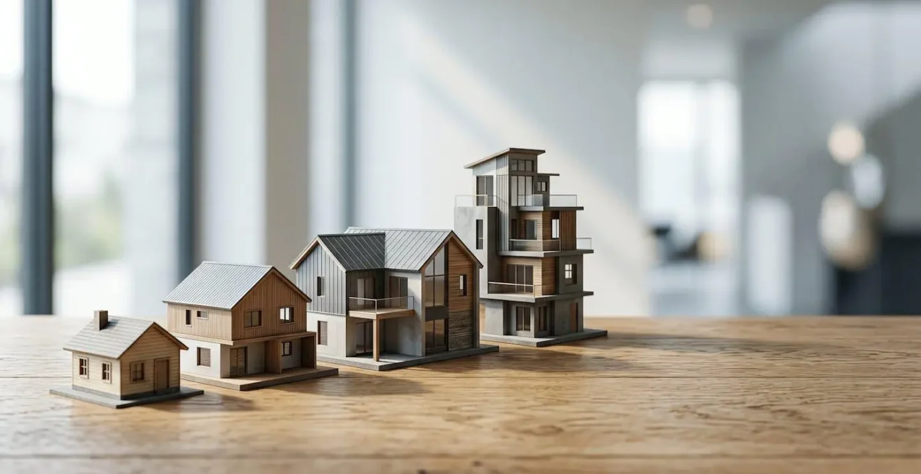 Strategic property portfolio expansion concept with financial planning elements