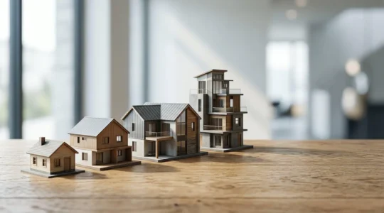 Strategic property portfolio expansion concept with financial planning elements