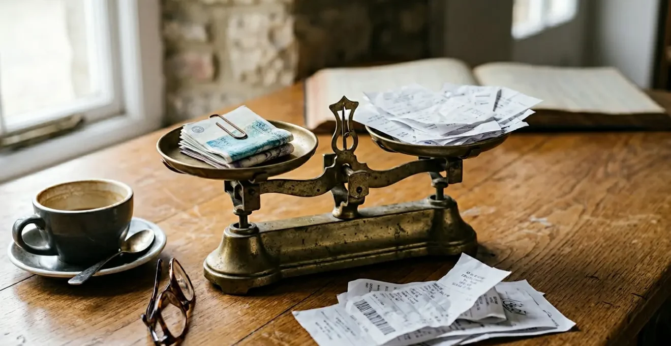 Professional landlord reviewing property financial documents with calculator showing cost analysis between tenant retention and turnover expenses