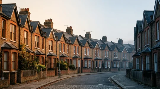 Conceptual view of property market cycles with abstract housing and economic indicators