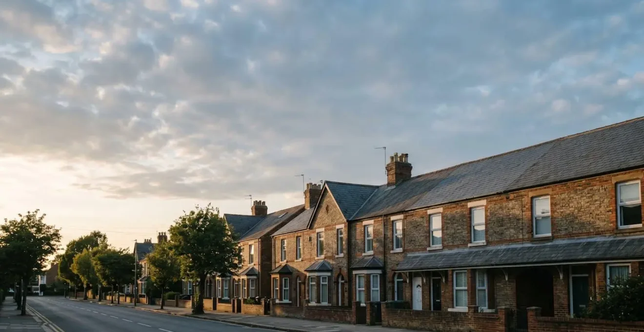 Environmental wide-angle composition showing the scale and context of UK property investment landscape