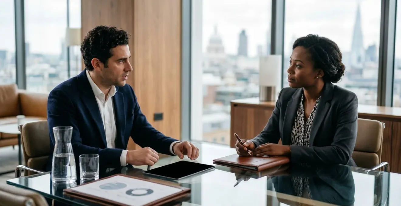 Human interaction showing landlord and tenant negotiating commercial lease terms with rent-free period documentation