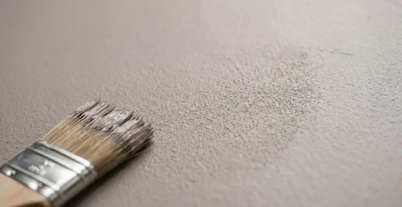 Extreme close-up of professional paint finish showing smooth texture and quality of washable matt paint application on wall surface