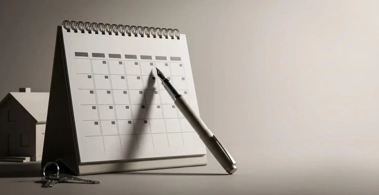 UK landlord's 5-day tenant screening workflow calendar with holding deposit timeline